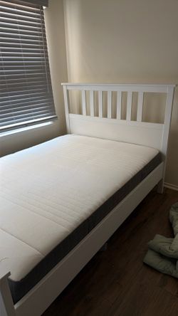 Wood full bed frame and mattress OBO