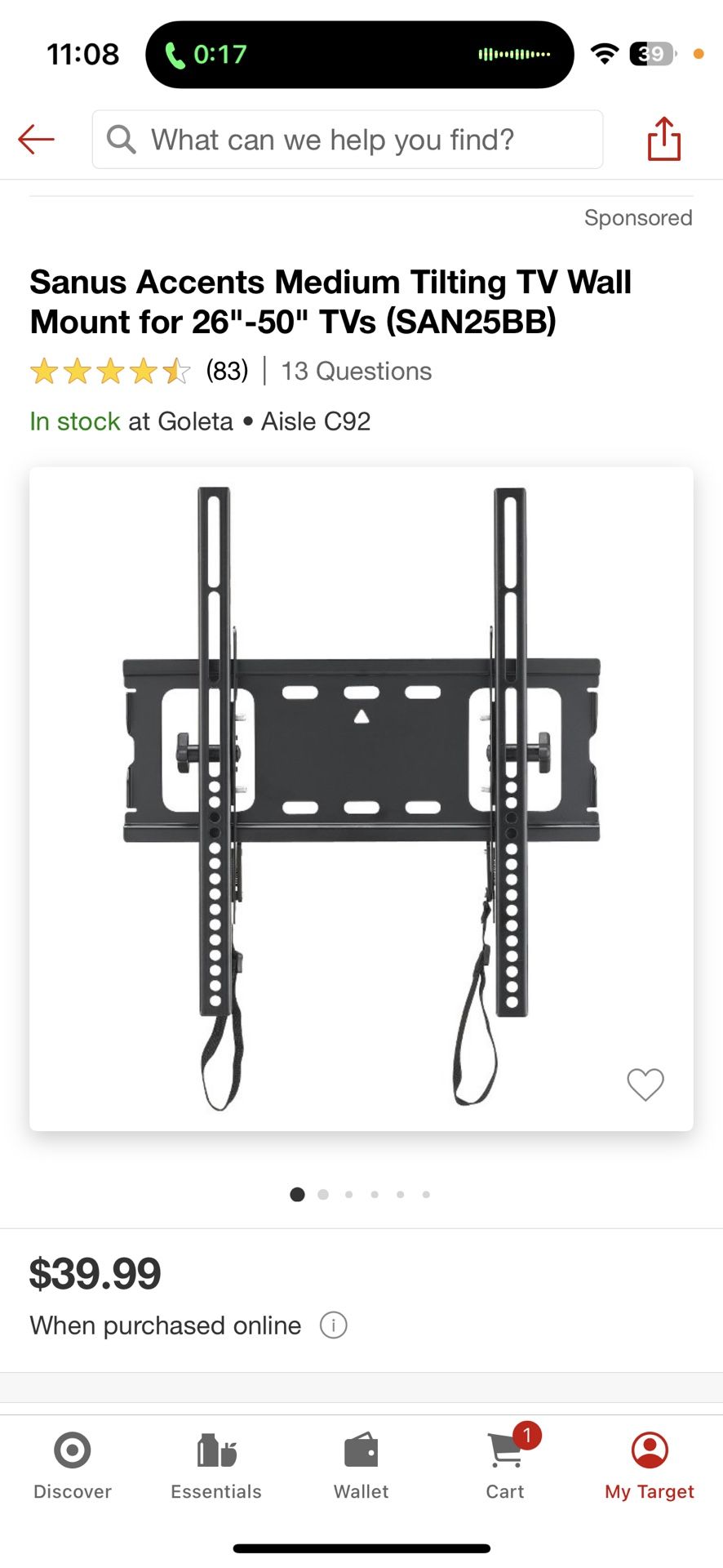 Wall Tv mount 26”-50” Unopened