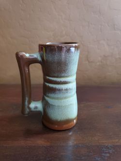 Vintage FRANKOMA Art Pottery 2GDC Prairie Green Handled Mug Mid Century Modern