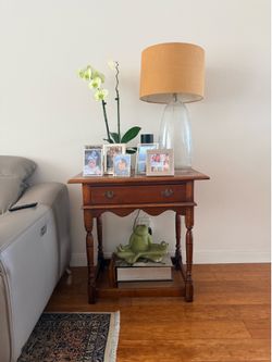 Vintage Solid Wood Side Tables – Pair