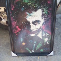 Framed 28x40 In Joker Painting 