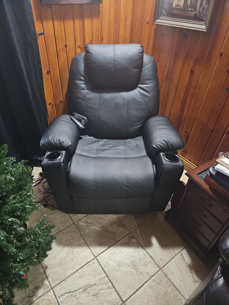 Leather Recliner Massage Chair With USB