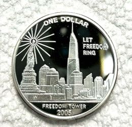 Freedom Tower 2005 Commemorative Coin & 1986 Ellis Island Commemorative Coin