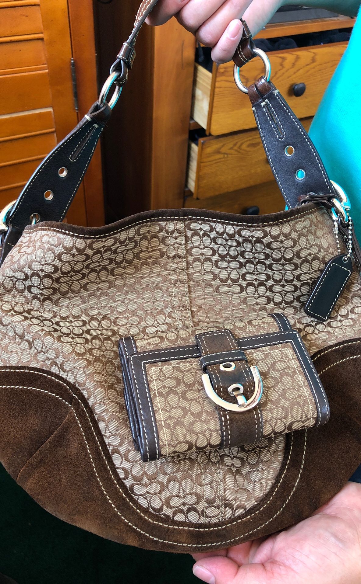 Coach hobo zipper bag and wallet