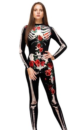 Skeleton woman’s full body suit day of the dead size small