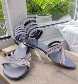Women's Rhinestone Ankle Wrap Sandal