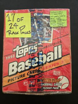 1993 topps baseball series 2 trading card rack pack box 17 packs