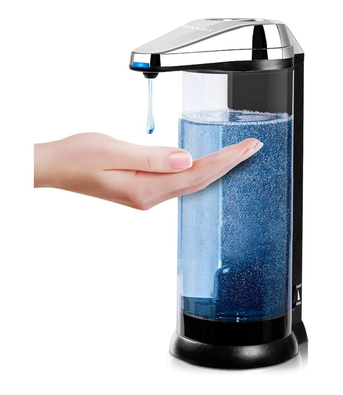 Touchless Battery Operated Hand Soap Dispenser with Adjustable Soap Dispensing Volume Control Dial,