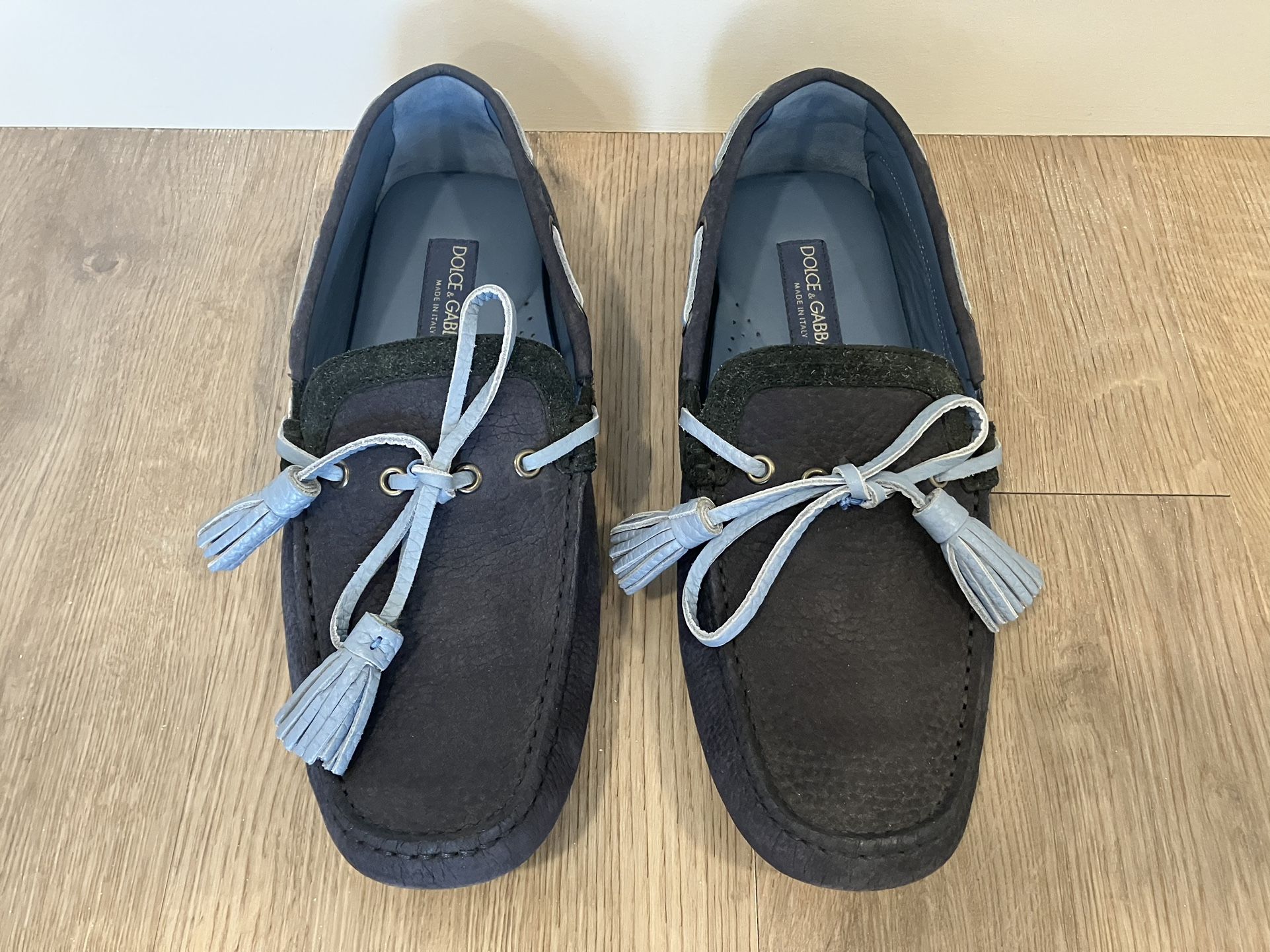 Dolce & Gabbana Blue Leather Moccasins - Men’s Size 8