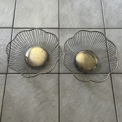 Metal Wire Baskets set of 2 approx H4”W10”