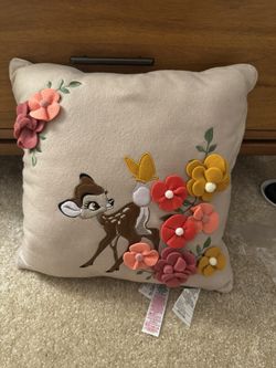Disney Parks Bambi Embroidered Throw Decorative Pillow