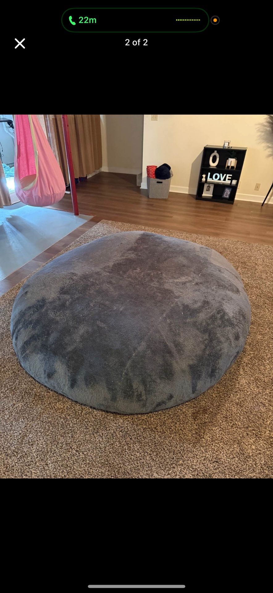 Giant 7ft Bean Bag Chair - Dark gray