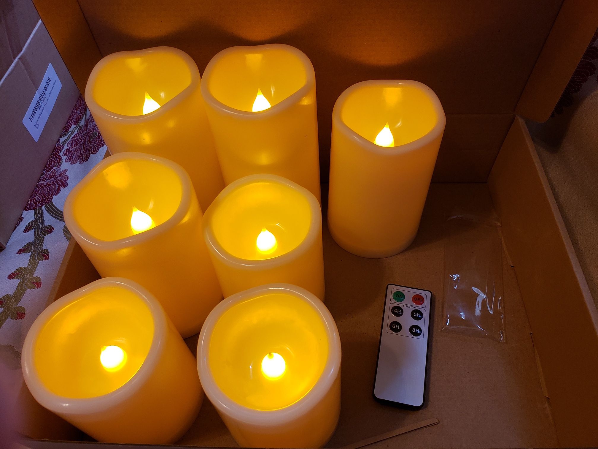 NEW Flameless LED Candles Set of 7 W/ 10 Key Remote & Timer, Battery Operated Candles !
