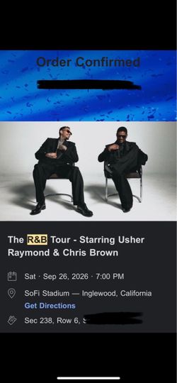 Usher and Chris Brown Concert Tickets! 9/26
