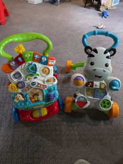 Baby Push Walker Toys Bundle - VTech & Zebra Walker