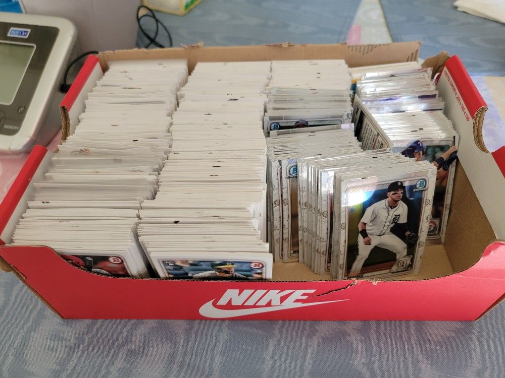 Box Of Baseball Basketball And Football Cards 
