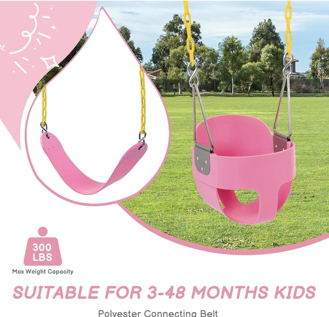 Pink Swing W/ Black Straps