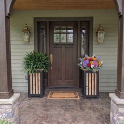 Large handcrafted cedar planters-Mission Style- adjustable shelf