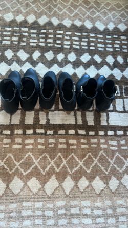 Bundle of 3 Women's Black Ankle Boots - Size 8.5 (Barely Worn)