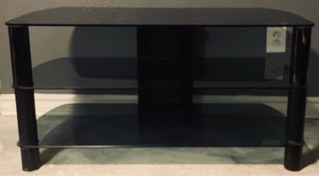 CorLiving Laguna Black Glass and Metal TV Stand.