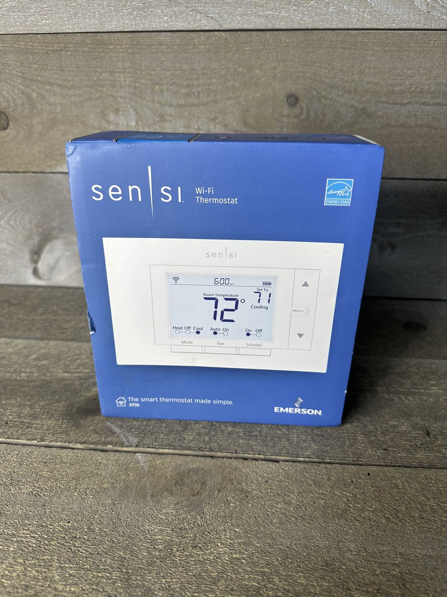 Emerson Sensi Smart Programmable Thermostat White ST55 New Open Box