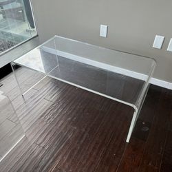 CB2 - Modern Round Plastic / Acrylic Coffee Table – Sleek Accent Centerpiece for Living Room or Lounge