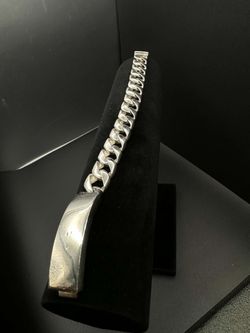 Sterling Silver ID Bracelet Cuban Link 83.1 grms 8-1/2” no trades 3816 Steilacoom Blvd Lakewood