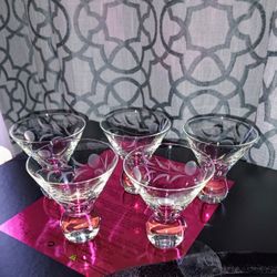 FINE VINTAGE CRYSTAL COCKTAIL GLASSWARE  LEAD CRYSTAL BALL FOOT