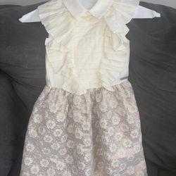 Ivory And Gold Floral Dress 