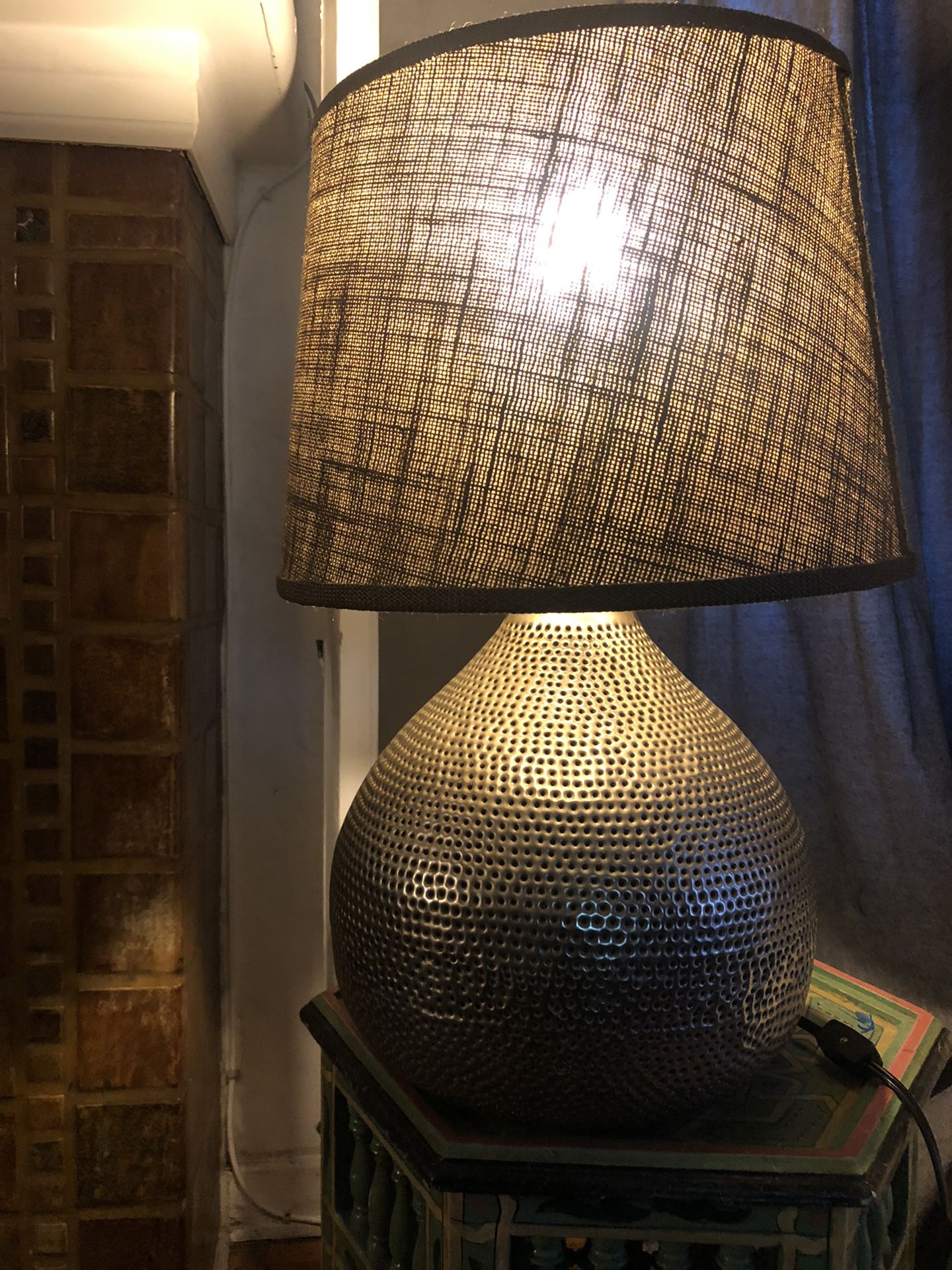 Silver table lamp