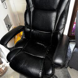 Black Faux Leather Office Chair