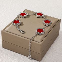 Red Flower Bracelet 