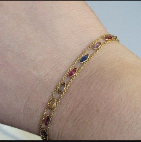 10kt Yellow Gold Gemstone Bracelet 