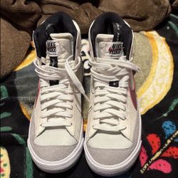 Nike Blazer Mid Sneakers in Cream, Black, and Maroon 