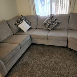 Gray OVERSIZED Curved Couch