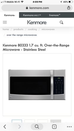Kenmore over the range microwave brand new in the box