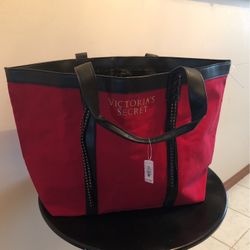 Victoria’s Secret red/black studded Fringe  XL Tote Limited  Edition Getaway bag