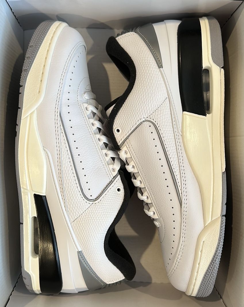 Jordan 2/3 “White Black Metallic Silver” size 12