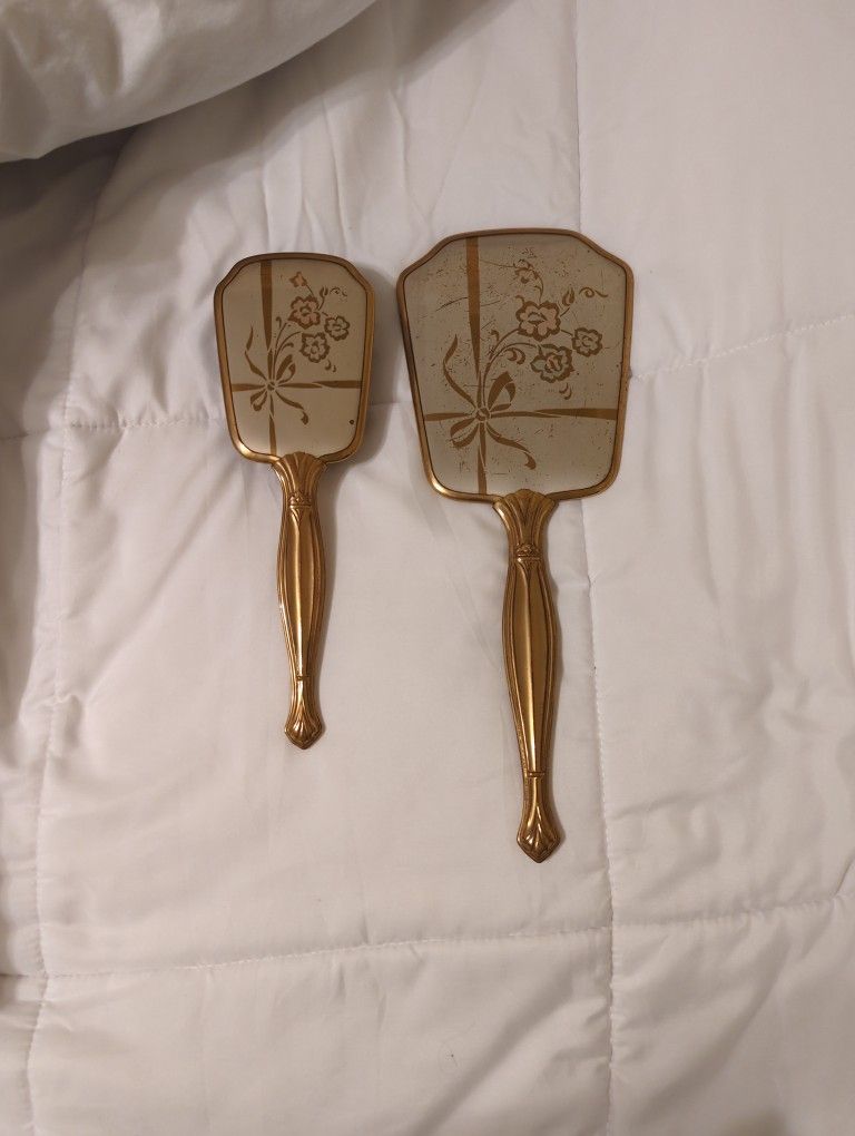 Vintage Hand Mirror And Brush