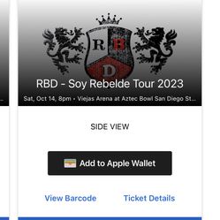 RBD TICKETS $350 Each