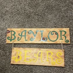 Wooden Baylor Sign 