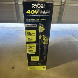 RYOBI 40V HP Brushless 650 CFM 160 MPH Cordless Leaf Blower and Carbon Fiber String Trimmer Kit