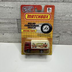 Vintage Matchbox Red  ‘1990 Volvo Container Truck / Big - Top Circus • Die Cast Metal • Made in China 