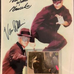 THE GREEN HORNET 1966 TV SHOW SIGNED 8X10 WITH TRADING CARD