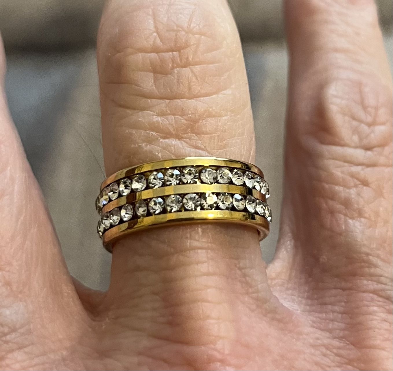 New CZ gold filled wedding ring size 7