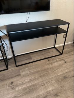 Two small entry console tables