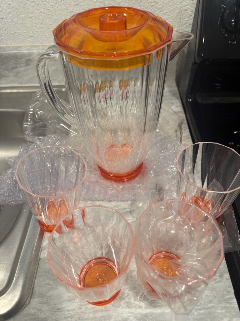 Plastic Orange Jar Set