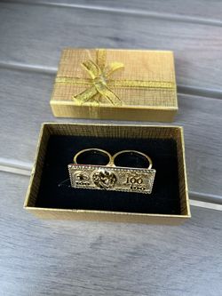 $100 Bill 2 Finger Ring 
