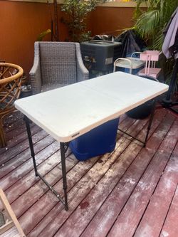Lifetime Products 4-foot adjustable-height, fold-in-half utility table,