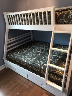 Brand new Twin over full bunkbed with storage